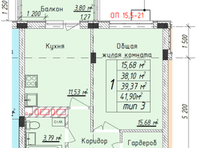 квартира в новостройке Куприна 69Б