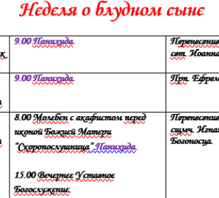 Расписание богослужений | С 9 по 15 февраля | Собор Архистратига Михаила