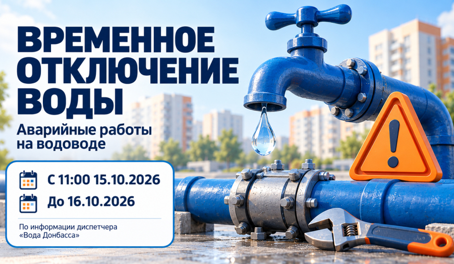 Временно приостановлена подача воды в Орджоникидзевском районе