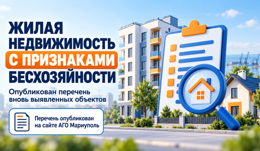 На сайте АГО Мариуполь опубликован перечень вновь выявленных объектов жилой недвижимости с признаками бесхозяйности